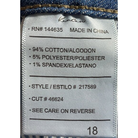 Kancan Womens High Rise Denim Shorts Size 18 Distressed Ripped Style Blue - Picture 7 of 7